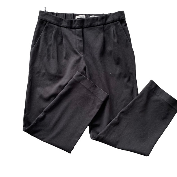 ARITZIA Babaton Cohen Cropped Mid-Rise Pleated Trouser Pants, Black, Size 4 - Picture 9 of 16